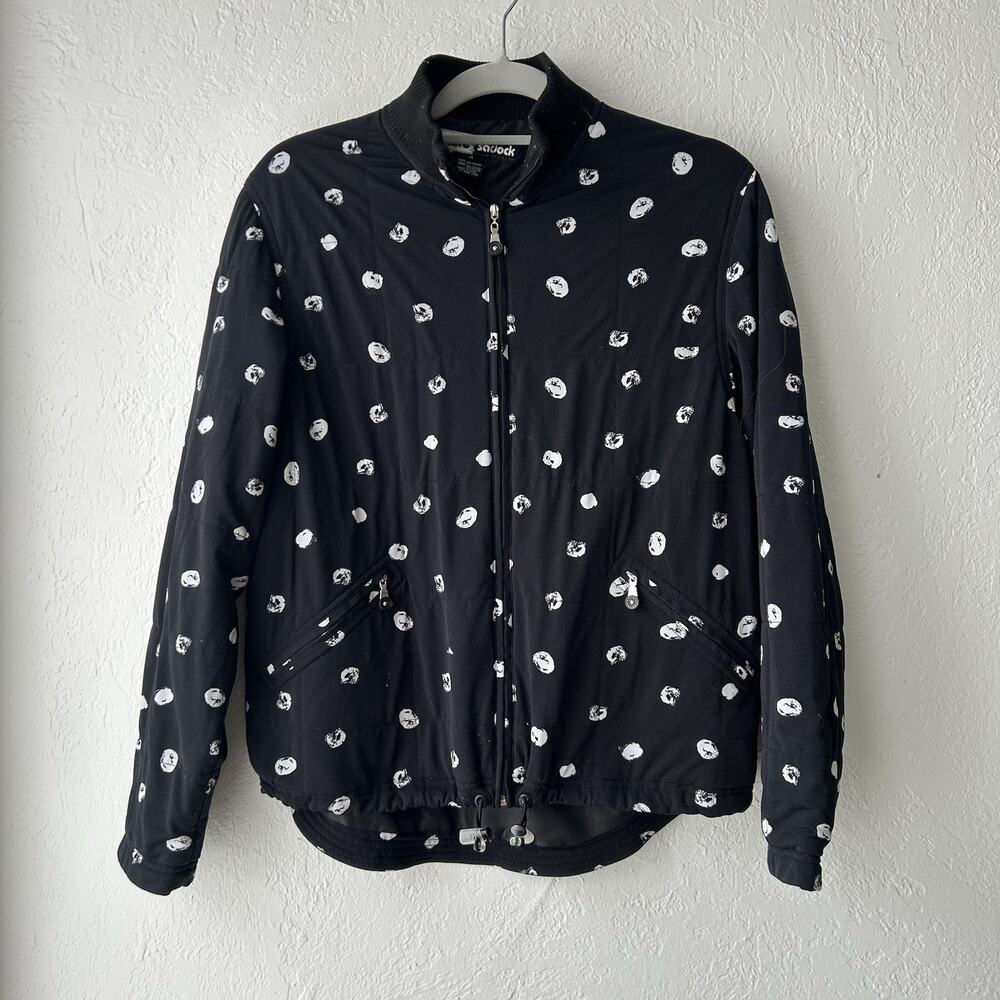 Jamie Sadock Jacket Women’s M Black White Polka Dot Golf Lightweight Zip